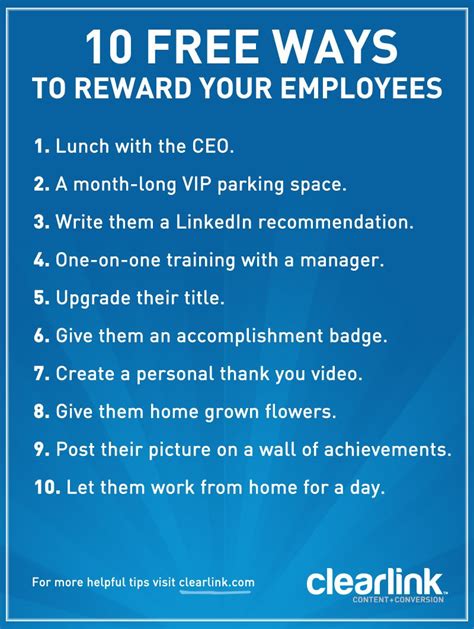 Love These Tips 10 Free Ways To Reward Your Employees Work