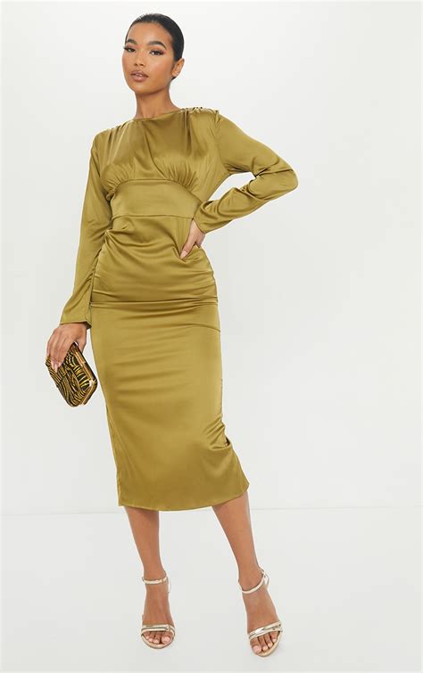 Satin Dress With Sleeves Buy And Slay