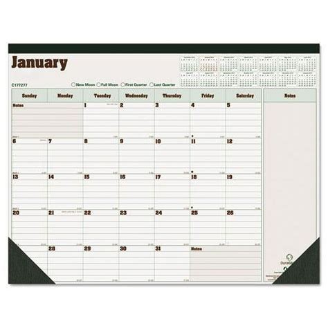 Rediform C177227 Blueline Duraglobe Monthly Desk Pad Calendar 22 X 17
