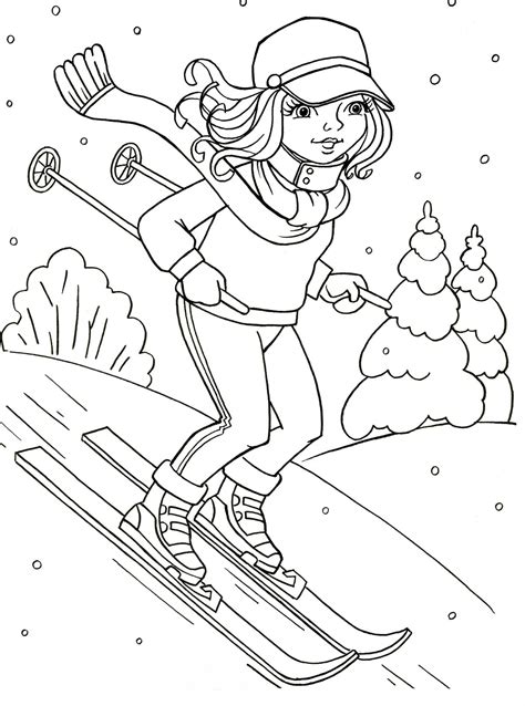 winter sports coloring pages    print