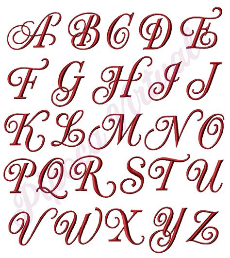Matriz De Bordado Alfabeto Letras Cursivas Com Aprox 9 Cm R 1300 Images