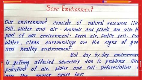 Write Essay On Save Environment How To Write Essay On Save Environment Easy Short Essay