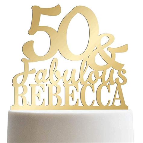 50th birthday cake topper, fifty cake, anniversary cake topper, wooden #2. Custom Age Birthday Cake Topper 50th Birthday Cake Topper ...