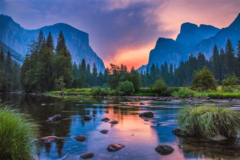 36 Landscape Nature Sunset Mountains River Reflection