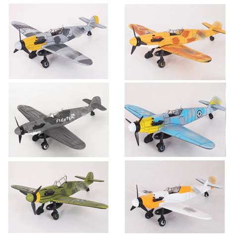 6pcsset Ww2 Military Fighter Bf 109 Plane Model Building Kits 4d
