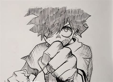 Deku drawing by me #inktober2017 : BokuNoHeroAcademia