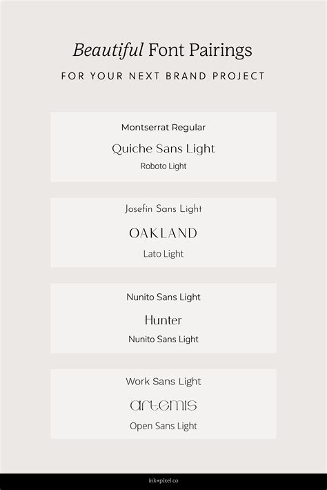 Elegant Font Pairings For Your Next Brand Project Font Pairing Brand