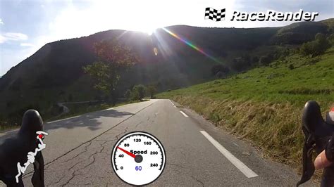 Best Extreme Road Alp D Huez Bike Descent High Speed Overtaking Cars Tour De France Descent