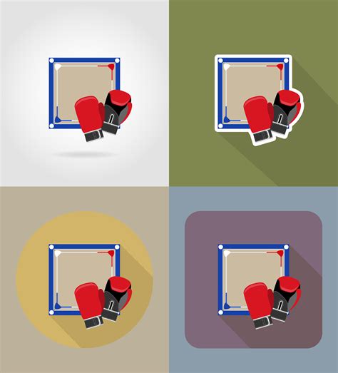 boxing ring flat icons vector illustration 510911 Vector ...