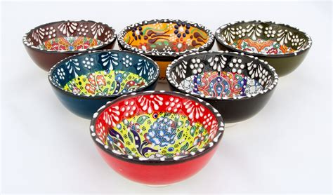 Handmade Turkish Ottoman Ceramic Colourful Pieces Nut Bowls Etsy