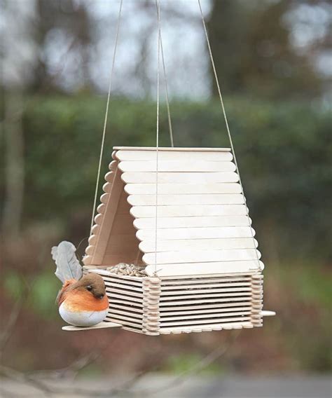 If you made a bird feeder, fill the bottom up with bird seed, hang from a tree, and wait for your feathered friends to discover it! Super Fun Popsicle Stick Crafts for Kids