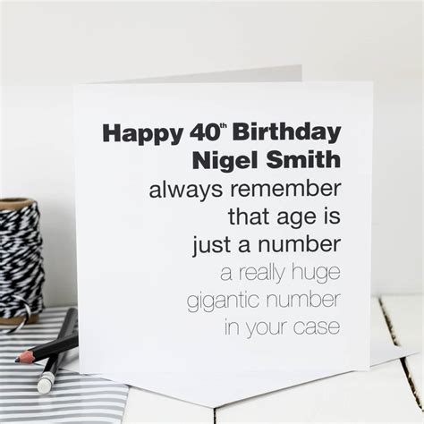 Family birthday wishes tagged with: funny 40th birthday card; 'age is just a number' by coulson macleod | notonthehighstreet.com