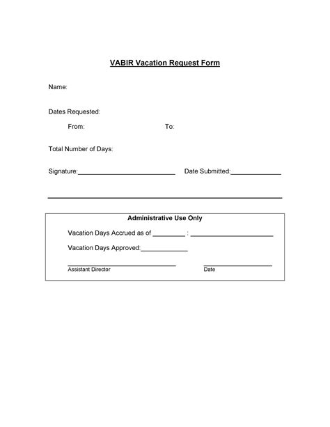 Free Vacation Request Form Template PRINTABLE TEMPLATES