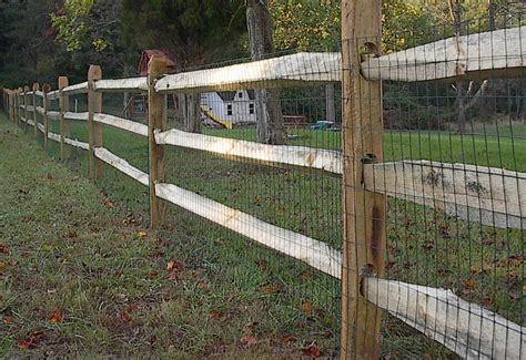 Installing wire fencing is usually quick and inexpensive work. split rail fence with wire
