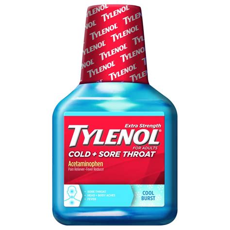 Tylenol Cold Sore Throat With Cool Burst Sensation 8 Ounce