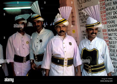 India Kerala Trivandrum Waiters With Their Unique Uniform At The