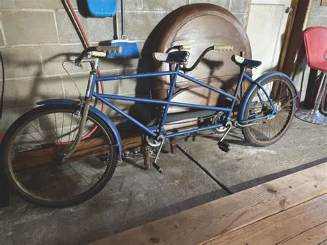 Vintage Tandem Bicycle Blue Columbia 1970’s Built For Two 265 00 Picclick
