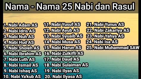 Cara Cepat Menghafal Nama Nama 25 Nabi Dan Rasul Yang Wajib Diketahui