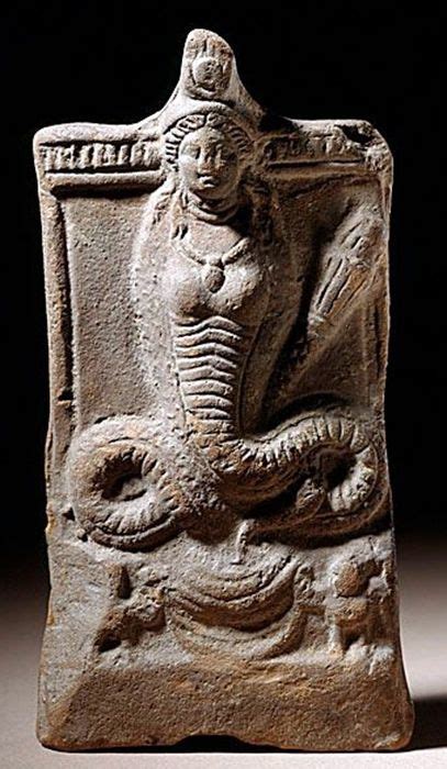 İsis With Serpent Tail Votive Relief Statue From Ancient Egypt Circa