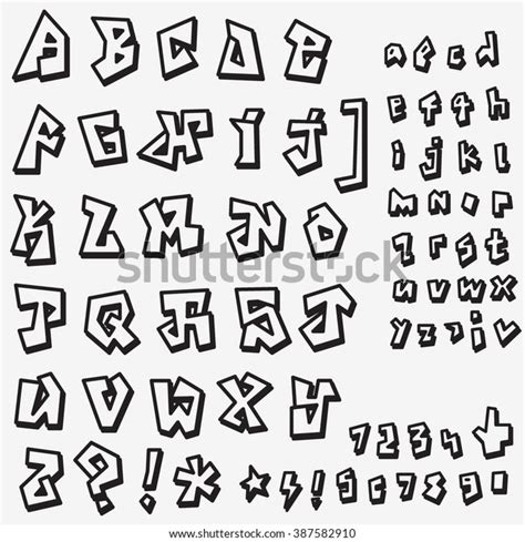 Graffiti Font Alphabet Vector Symbols Stock Vector Royalty Free