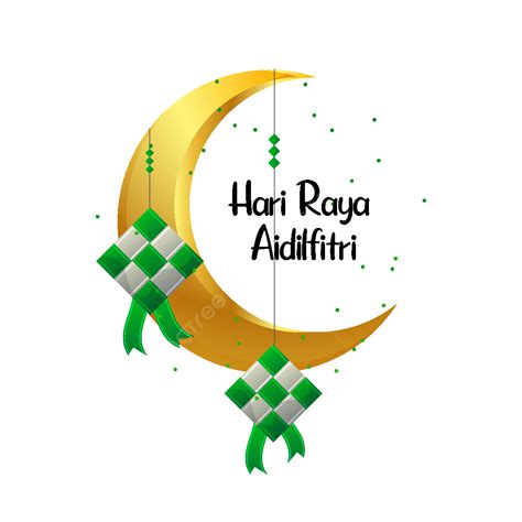 Ilustração De Hari Raya Aidilfitri Com Lua E Ketupat Png ásia Puasa