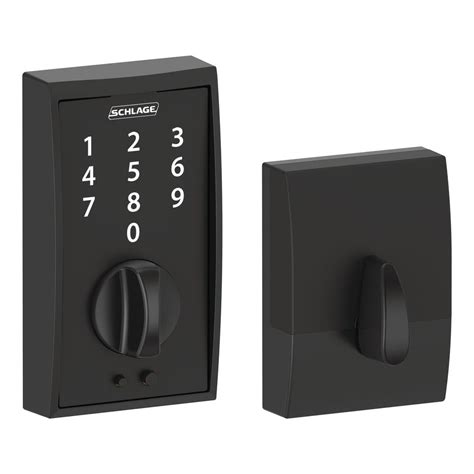 Schlage Century Matte Black Touch Electronic Door Lock Deadbolt Be375