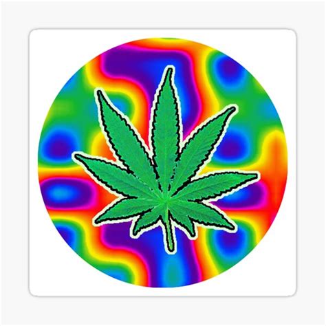 Psychedelic Pot Leaf Sticker By Tara Thralls Redbubble