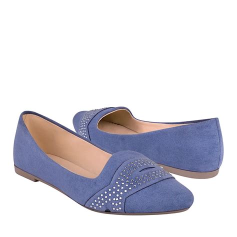 Zapatos Casuales Dama Stylo E8918 Suede Azul