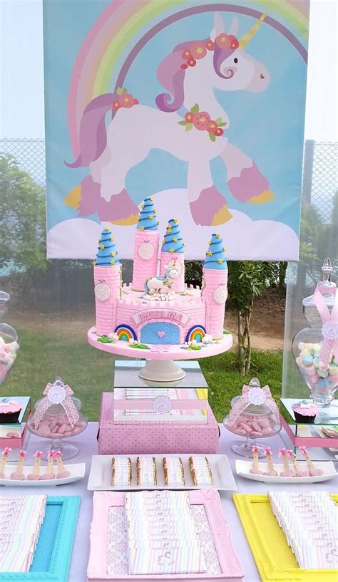 Rainbows And Unicorns Party Planning Ideas Supplies Idea Cake Decor