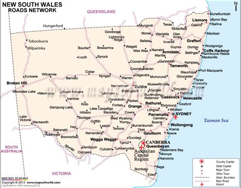 New South Wales Road Map Nsw Road Map Maps Of World