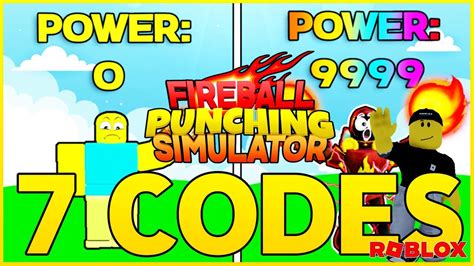 New Codes 7 Working Codes For Fireball Punching Simulator Roblox In