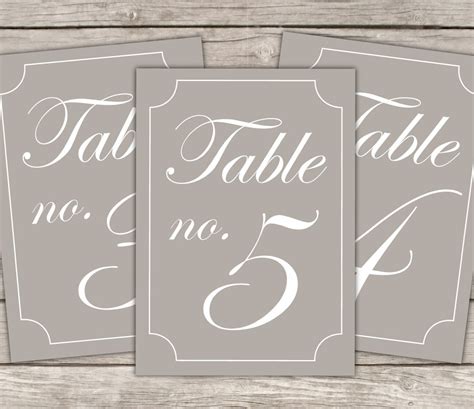Items Similar To Table Numbers Template Modern Design Diy Wedding