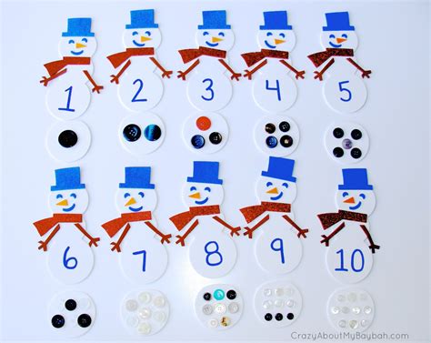 Snowman Counting And Matching 25 Winter And Christmas Crafts For Kids
