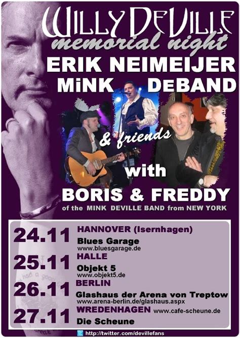 Elävän musiikin esityspaikka paikassa isernhagen hohenhorster bauerschaft. Willy DeVille International Fans: Willy DeVille Memorial ...