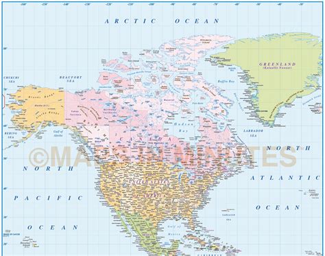 Digital Vector North And South America Political Map 10000000 Scale