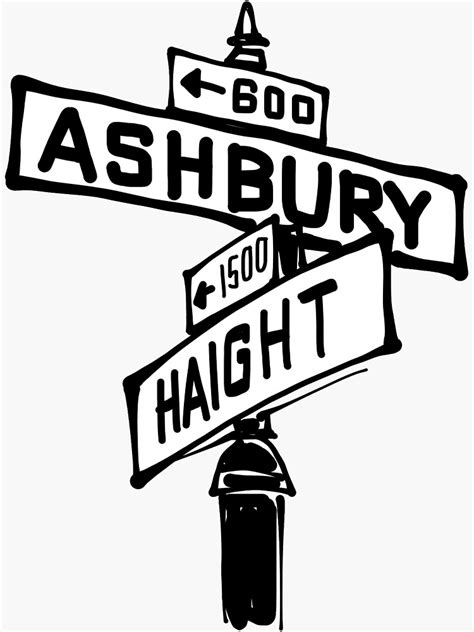 Haight X Ashbury Street Sign Sticker By Taramcateer Street Signs