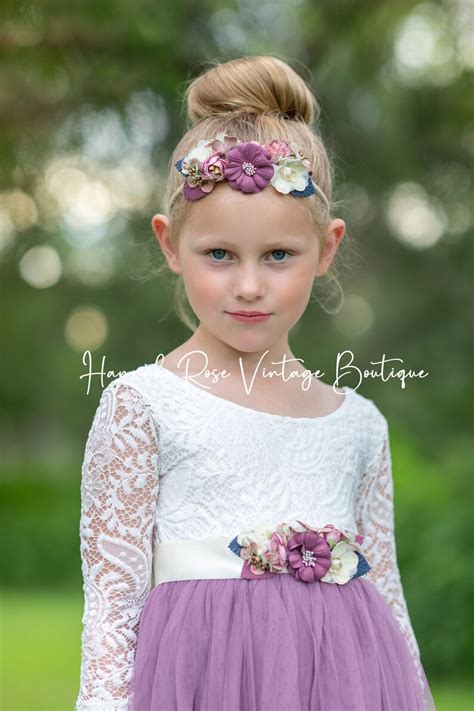 Flower Girl Dress Dusty Plum Flower Girl Dress Lavender Etsy