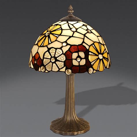 Tiffany Style Table Lamp Abat Jour With Geometric Flowers Art From