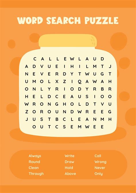 Large Print Printable Word Searches Printable Blank World