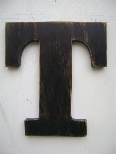 Wood Letter Rustic Wall Hanging Initals Letter T Hanging Wood Letters