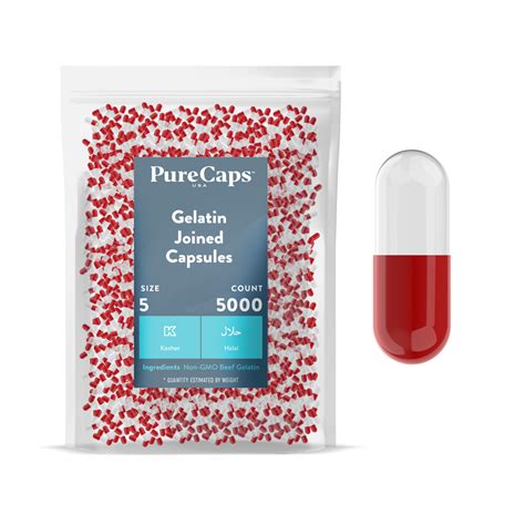 Size 5 Joined Two Toned Gelatin Capsules Purecaps Usa A Capsule