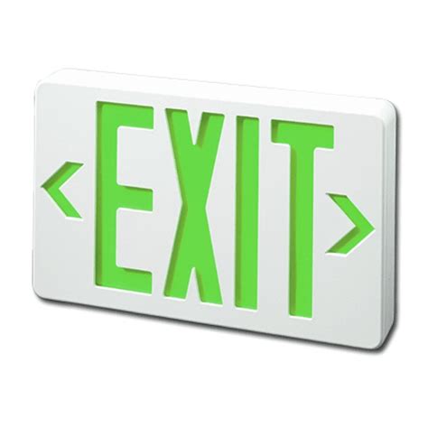 White Black Plastic Exit Sign Red Green LED Battery AC Only BuySiltron ...