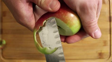 How To Peel An Apple With A Chef Knife Youtube