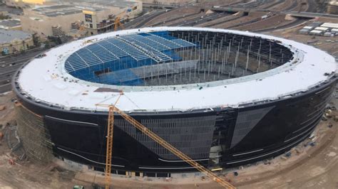 Crews Work On Allegiant Stadium In Las Vegas In This Photo Taken On
