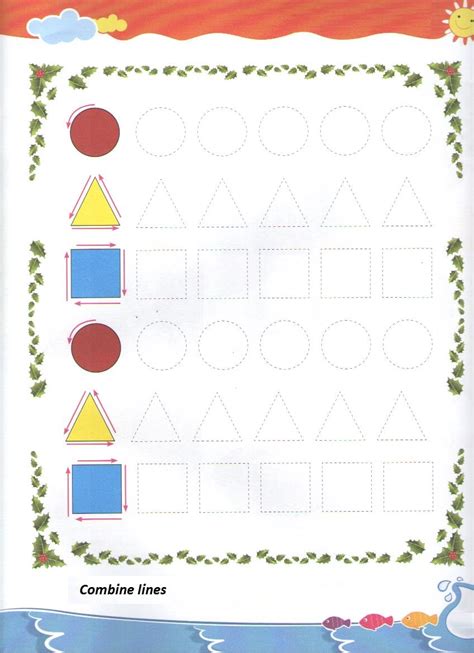Tracing shapes worksheet for preschool and kindergarten - Free