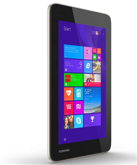 The device is still portable, but you also can use it for productivity tasks, reading, and entertainment. New 7-inch Toshiba tablet, running Windows 8.1, is 'co ...