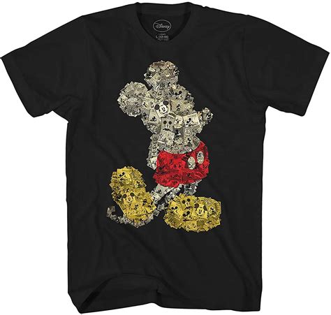 Disney Mickey Mouse Collage Disneyland World Tee Funny Humor Adult Mens