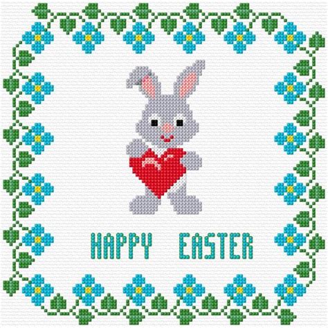 Stitch count for entire series is 387w x 261h. Ann Logan|10 Free Patterns Online|Easter Card|4193