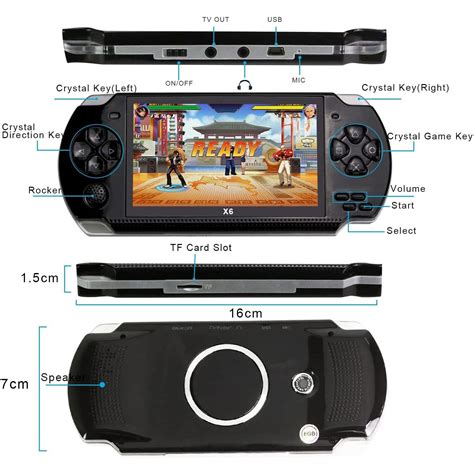 Handheld Game Console Player 10000 Games X6 Psp 8g 64bit Portable Game
