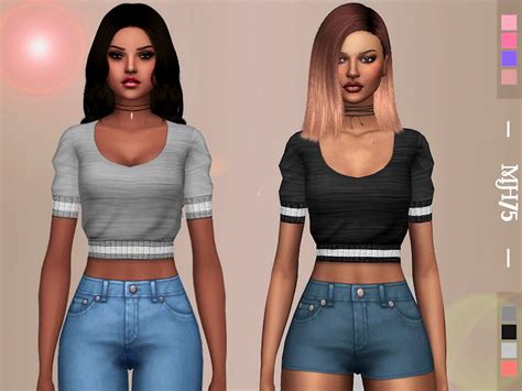 Some Cute Sporty Crop Tops Found In Tsr Category Sims 4